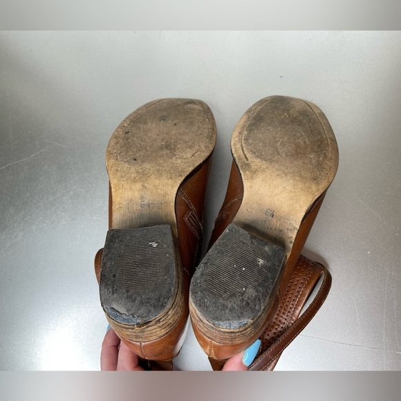 Seychelles Boots Womens 6.5 Ankle booties Cognac Leather Block Heels Side Zip - Picture 5 of 6